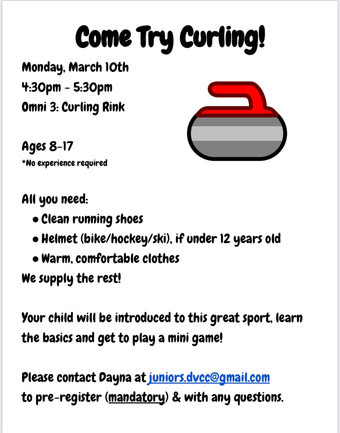 Come Try Curling - Ages 8 - 17